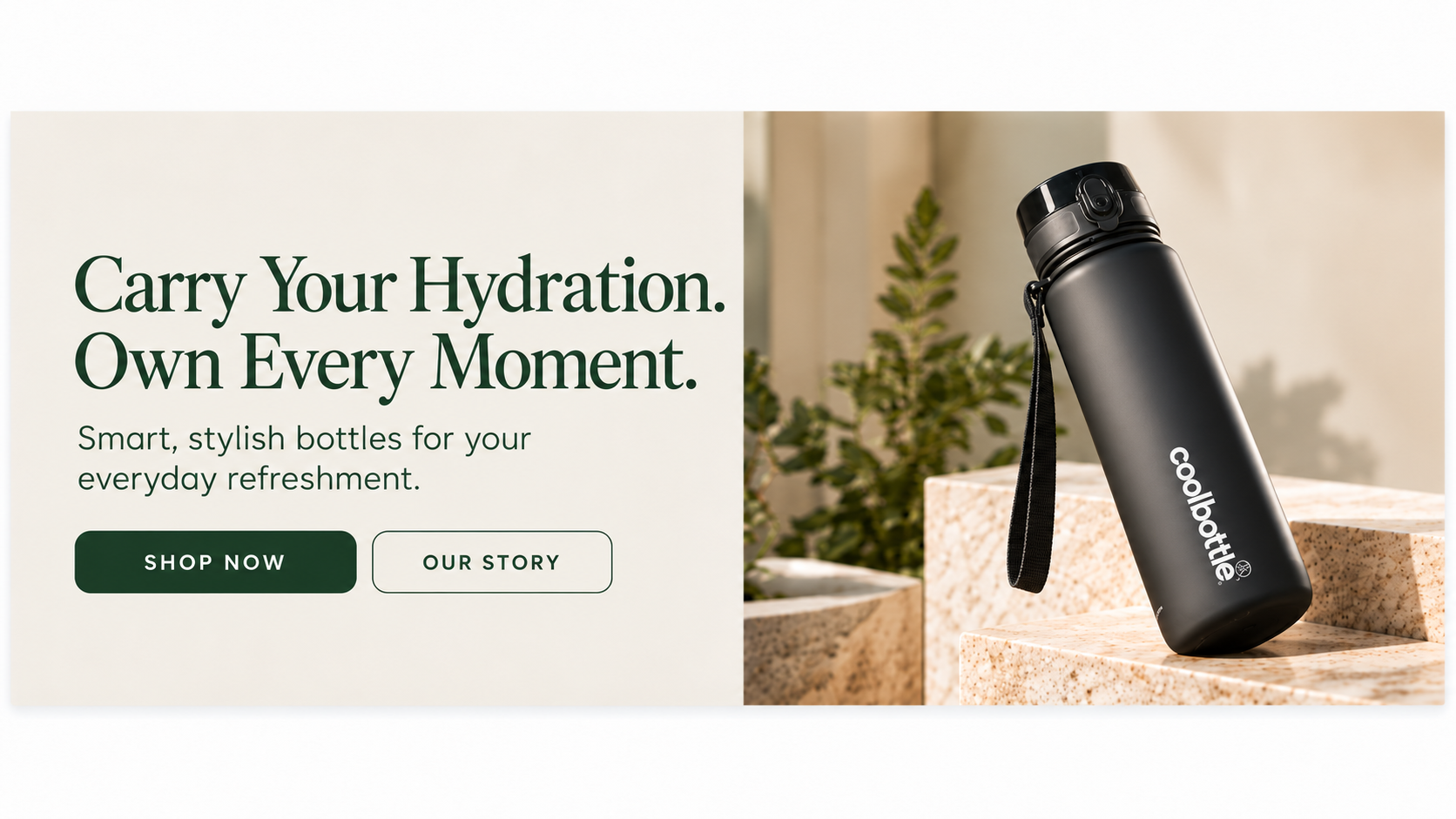 coolbottle black insulated bottle, Carry Your Hydration Own Every Moment banner
